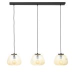 Brilliant Kaizen Pendel Lampe Glas Pendel Lampe Metal Sort Beige | Egnet til 3x E27