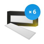 Fordelspakke 6x Bright Choice LED Panel Backlit 36W 3240lm - 840 Kold Hvid | 120x30cm - UGR <22