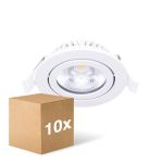 Fordelspakke 10x Noxion LED Vipbar Slim Spot Hvid Runde 5W 550lm 60D - 940 Kold Hvid | 85mm - IP54 - Dæmpbar - Bedste Farvegengivelse