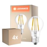 Fordelspakke 4x Ledvance Classic LED E27 Pære filament klar 11W 1521lm - 827 ekstra varm hvid | dæmpbar - erstatter 100W