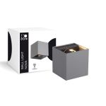 D'Lite Vægbelysning Nova Grå Up & Down 4.9W 480lm - 830 Varm Hvid | IP54 - Justerbar strålevinkel