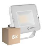 Fordelspakke 8x Ledvance LED projektør Kompakt Hvid 20W 2000lm 100D - 840 kold hvid | IP65 - symmetrisk 