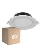 Fordelspakke 6x Noxion LED Downlight Hera Flad Forsænket Hvid 15W 1500lm 80D - 827-830-840 CCT | 168mm - Udsnit 144mm
