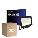 Fordelspakke 20x Noxion LED Projektør Beamy G3.1 Sort 50W 5500lm 110D - 840 Kold Hvid | IP65 - Symmetrisk 