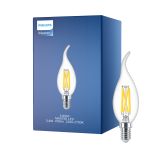 Philips MASTER LED E14 Bent-tip Kerte Filament Klar 3.4W 470lm - 922-927 Dim To Warm | Bedste Farvegengivelse - Dæmpbar - Erstatter 40W