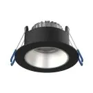 Noxion LED Spot Ares Dyb ring Sort 6W 540lm 927-940 3CCT - med Indre Ring Sølv | Udsnit 68mm