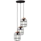 Brilliant Gwen Pendel Lampe Metal Træ Sort | 420mm - Egnet til 3x E27