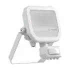 Ledvance LED Projektør Aluminium Hvid 8W 1200lm 100D - 840 Kold Hvid | IP65 - Bevægelses- Og Lyssensor - Symmetrisk
