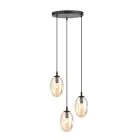 Emibig Pendel Lampe Astral Stål Sort | Egnet til 3x E14 - Max 10W