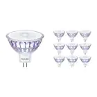 Fordelspakke 10x Philips Master LED Spot GU5.3 MR16 5.8W 345lm 36D - 922-927 Dim To Warm | Bedste Farvegengivelse - Dæmpbar - Erstatter 35W