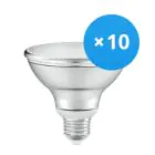 Fordelspakke 10x Ledvance LED Spot E27 PAR30 10W 633lm 36D - 927 Ekstra Varm Hvid | Bedste Farvegengivelse - Dæmpbar - Erstatter 75W