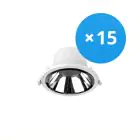 Fordelspakke 15x Noxion LED Downlight Apollo 9W 1100lm 60D - 840 Kold Hvid | 145mm - Udsnit 120mm - Alu Reflektor - UGR 