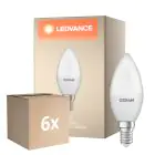 Fordelspakke 6x Osram LED Star Classic E14 Kerte Matt 4.9W 470lm - 840 Kold Hvid | Erstatter 40W