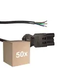 Fordelspakke 50x Noxion GST - Kompatibel Forsyningskabel Sort - Han + Åbne ender - 0,3m - 3 pole 0,75mm2