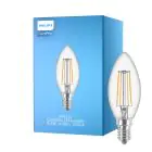 Philips Corepro LED Kerte E14 filament klar 4.3W 470lm - 827 ekstra varm hvid | erstatter 40W