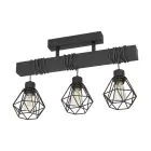 Eglo Loftlampe Townshend 5 Stål Træ Sort | IP20 - Egnet til 3x E27 