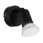 Eglo Vægbelysning Buzz-LED Stål Sort 2.8W 250lm - 830 Varm Hvid | IP20 - Inkl. 1x GU10