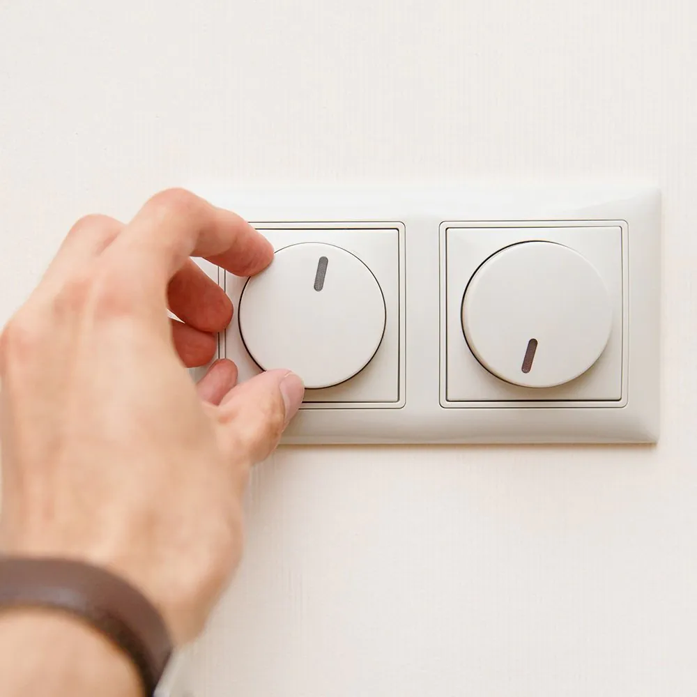 hand operating dimmer